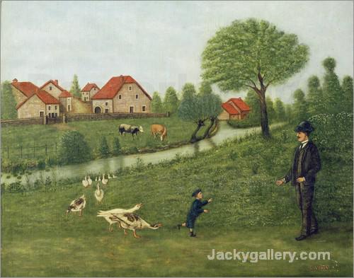 Child with Geese by Henri Rousseau paintings reproduction - Click Image to Close